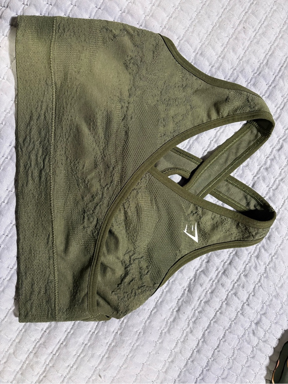 Gymshark Olive Green Seamless Strappy Sports Bra